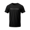 Front view of black tee with white Hennessey logo